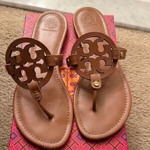 Tory Burch Tan Leather Thong Sandals